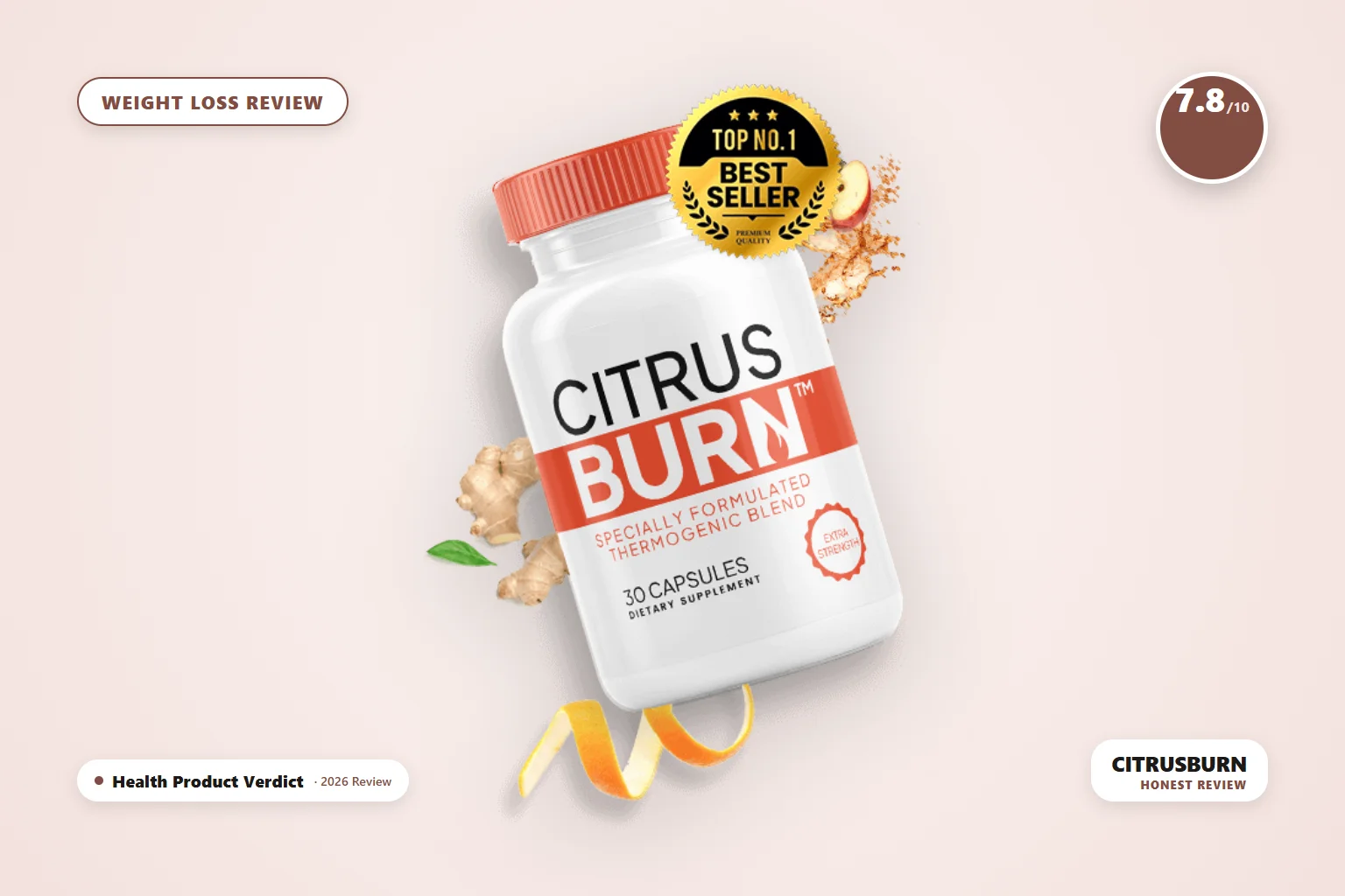 CitrusBurn weight loss supplement - CitrusBurn bottle product photo - honest 2026 review