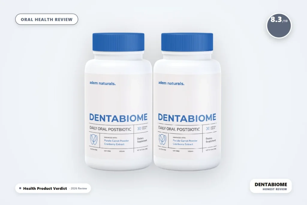 DentaBiome review - DentaBiome bottle product photo - honest 2026 oral health review