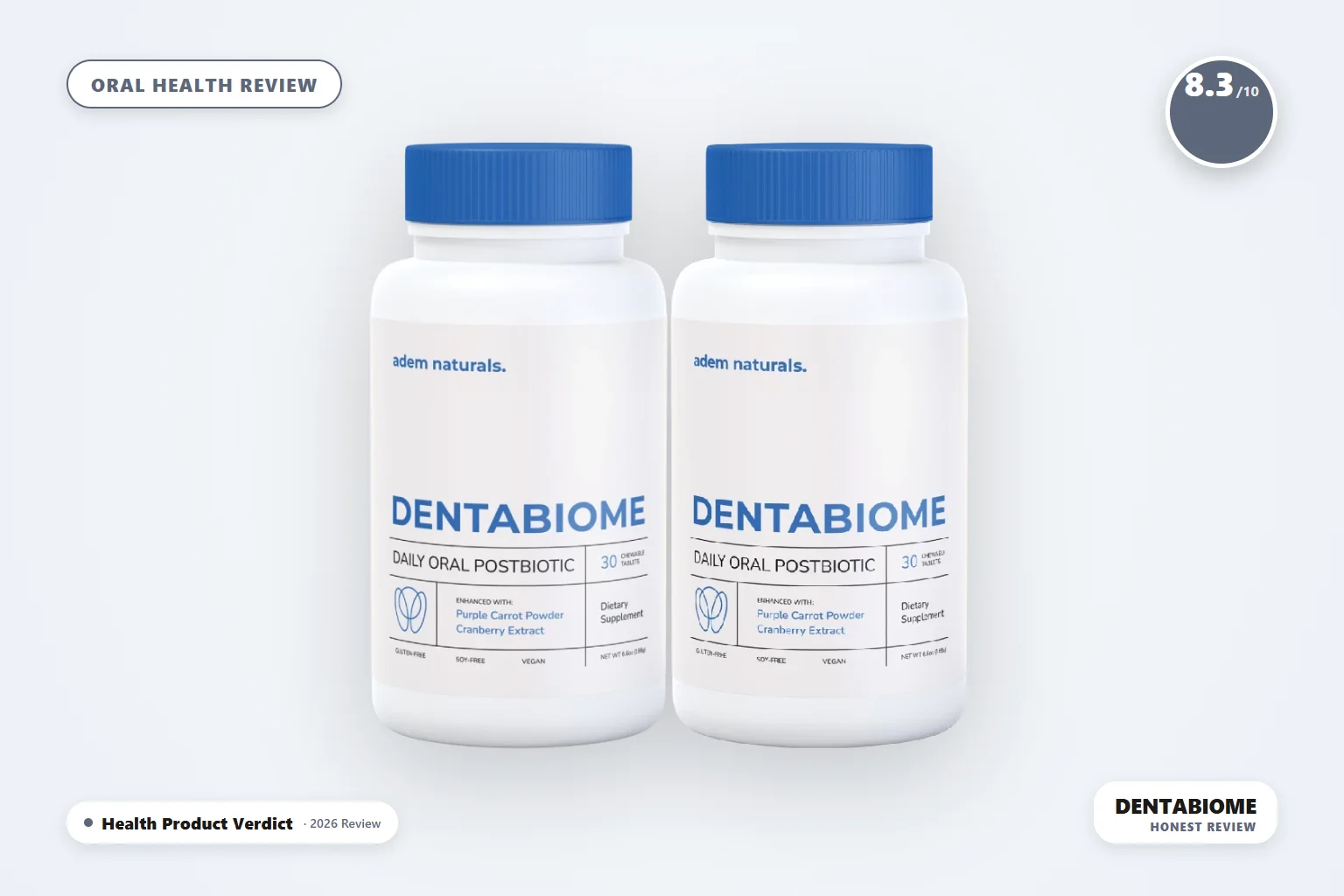DentaBiome review - DentaBiome bottle product photo - honest 2026 oral health review