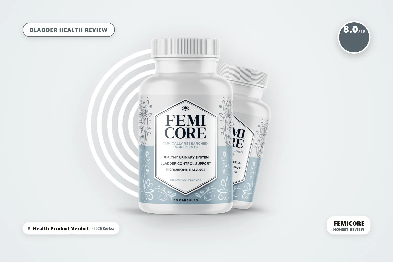 FemiCore bladder control supplement - FemiCore bottle product photo - honest 2026 review