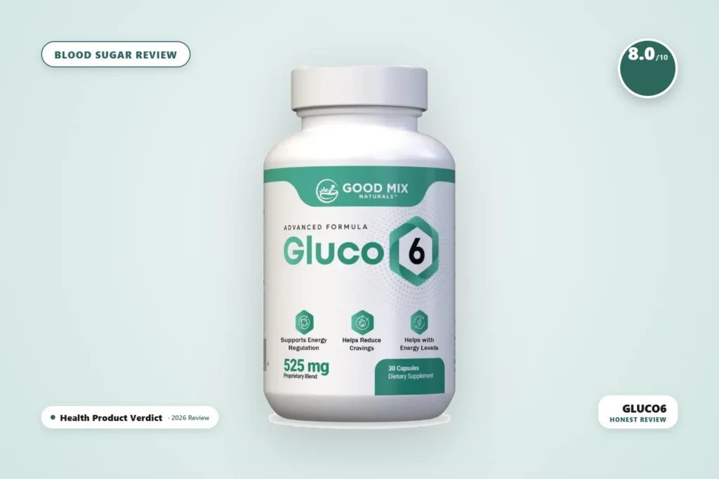 Gluco6 blood sugar supplement - Gluco6 bottle product photo - honest 2026 review