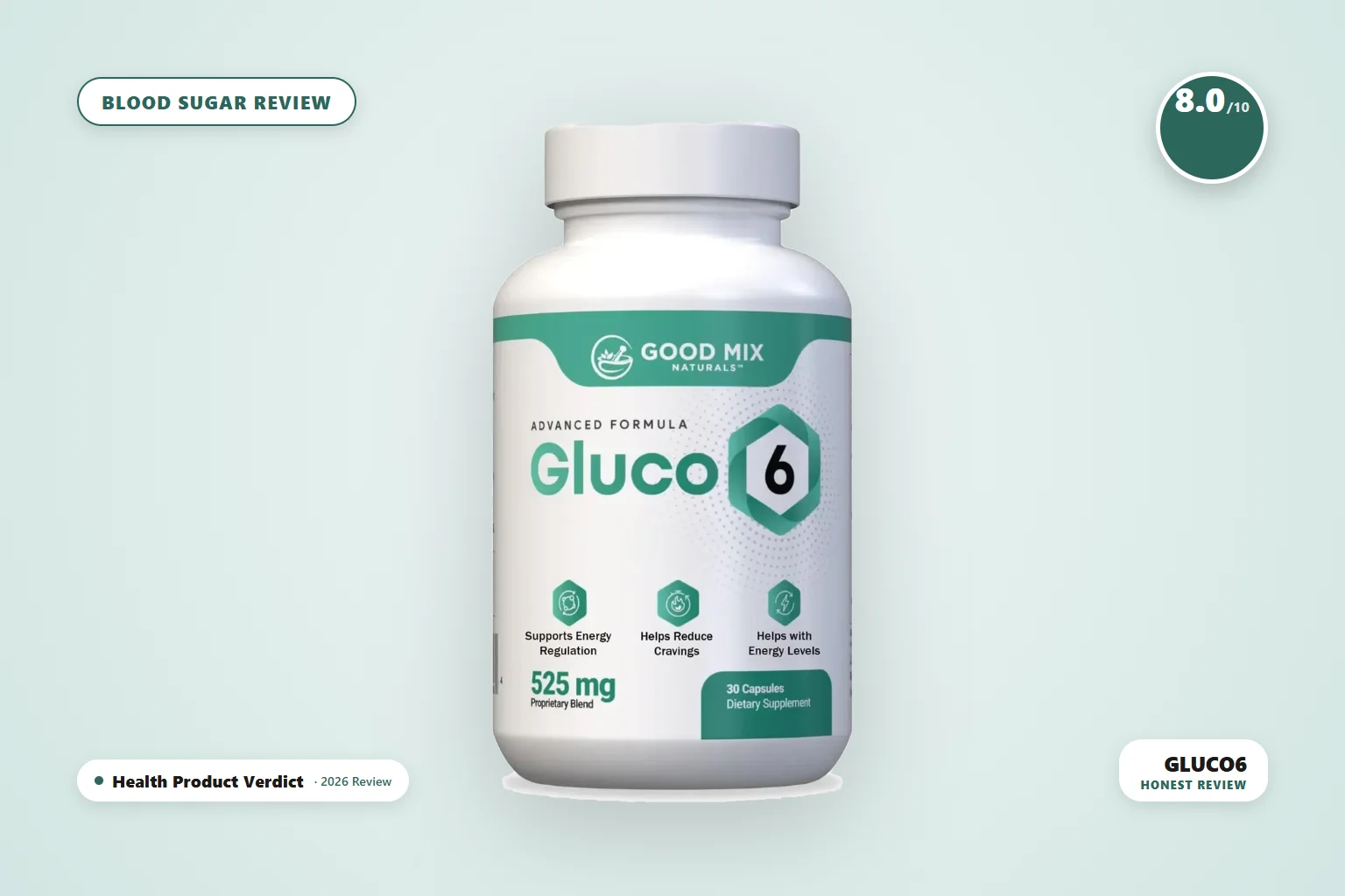 Gluco6 blood sugar supplement - Gluco6 bottle product photo - honest 2026 review
