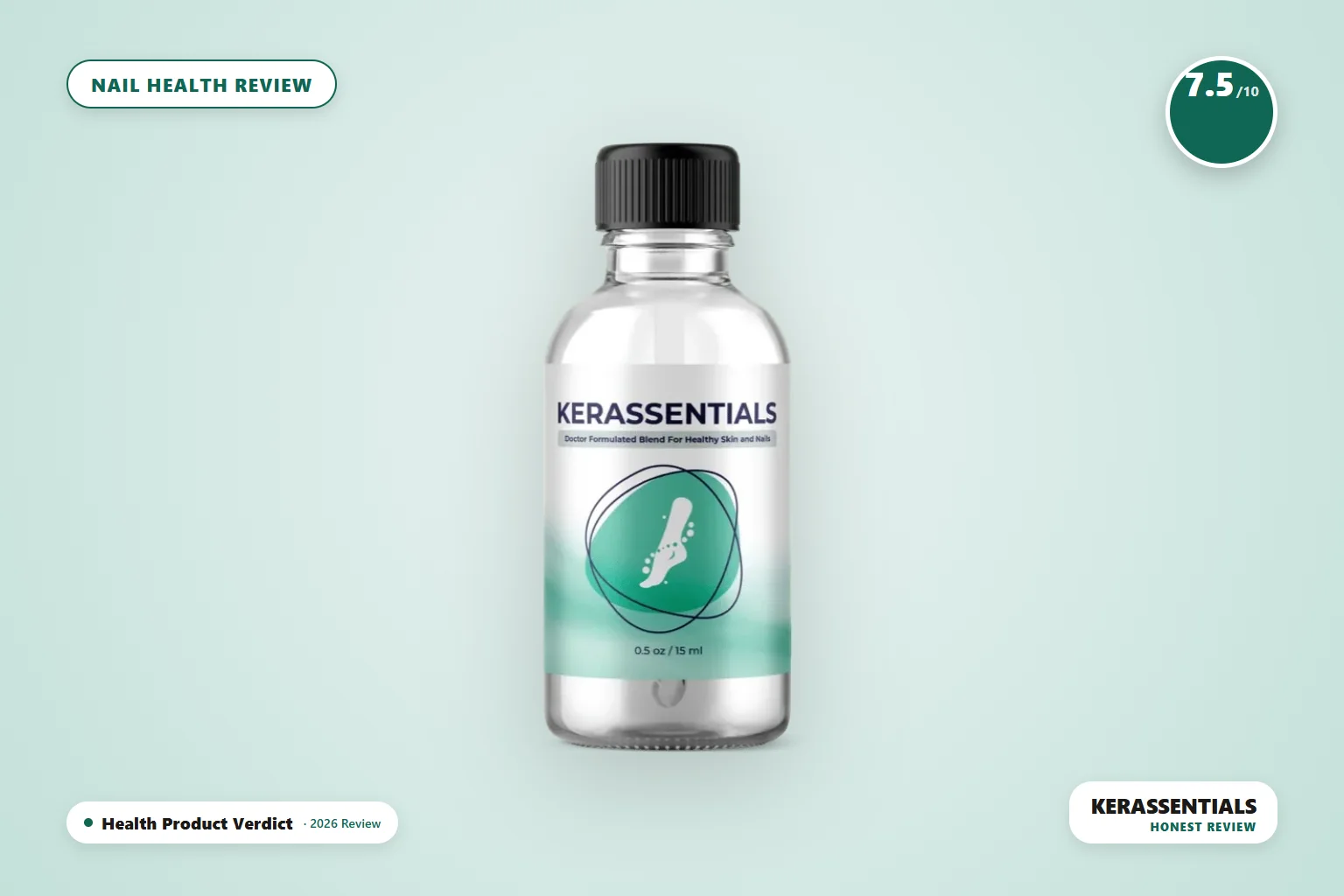 Kerassentials review - Kerassentials bottle product photo - honest 2026 nail health review