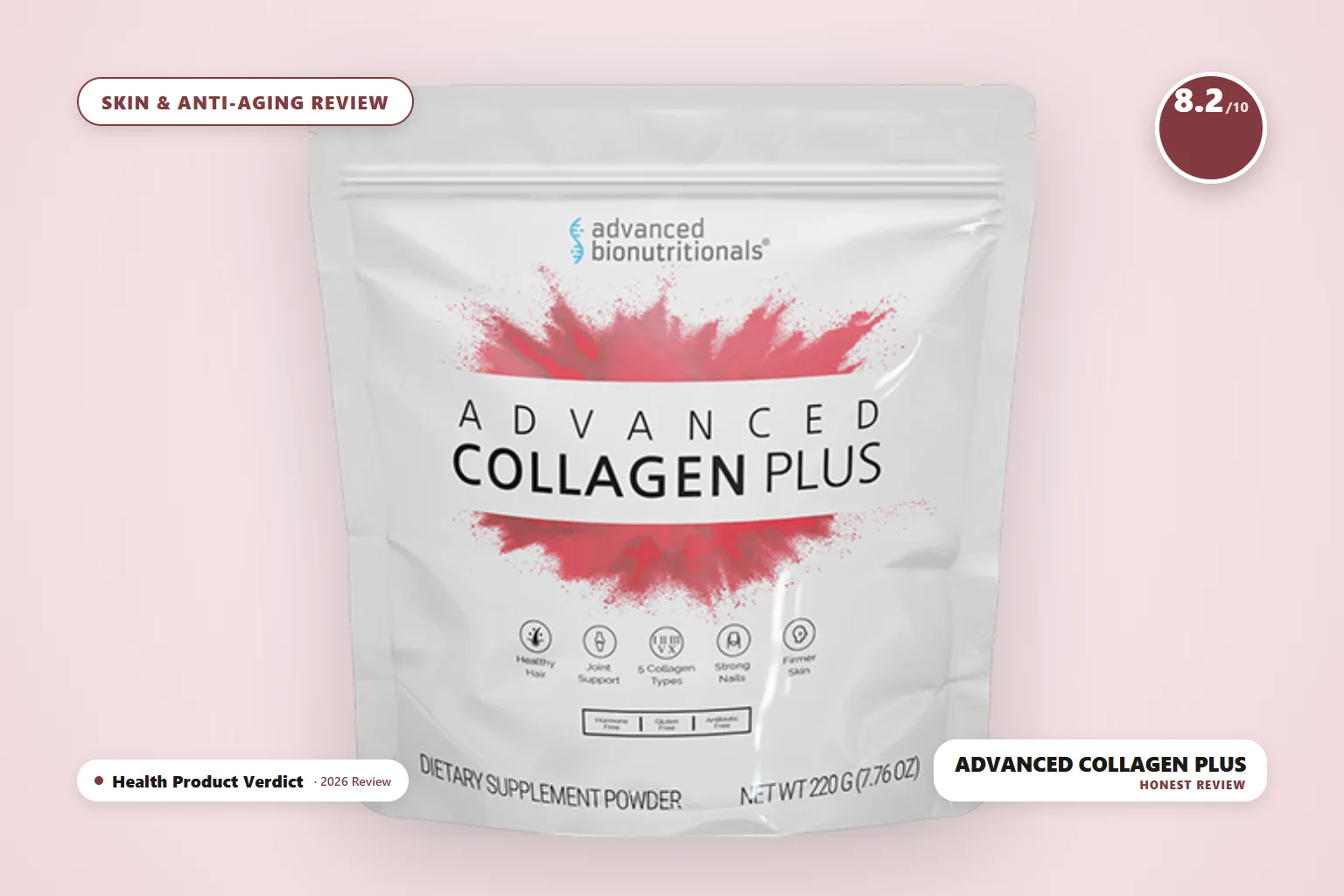 advanced collagen plus review - Advanced Collagen Plus - bag of multi-source collagen powder supplement