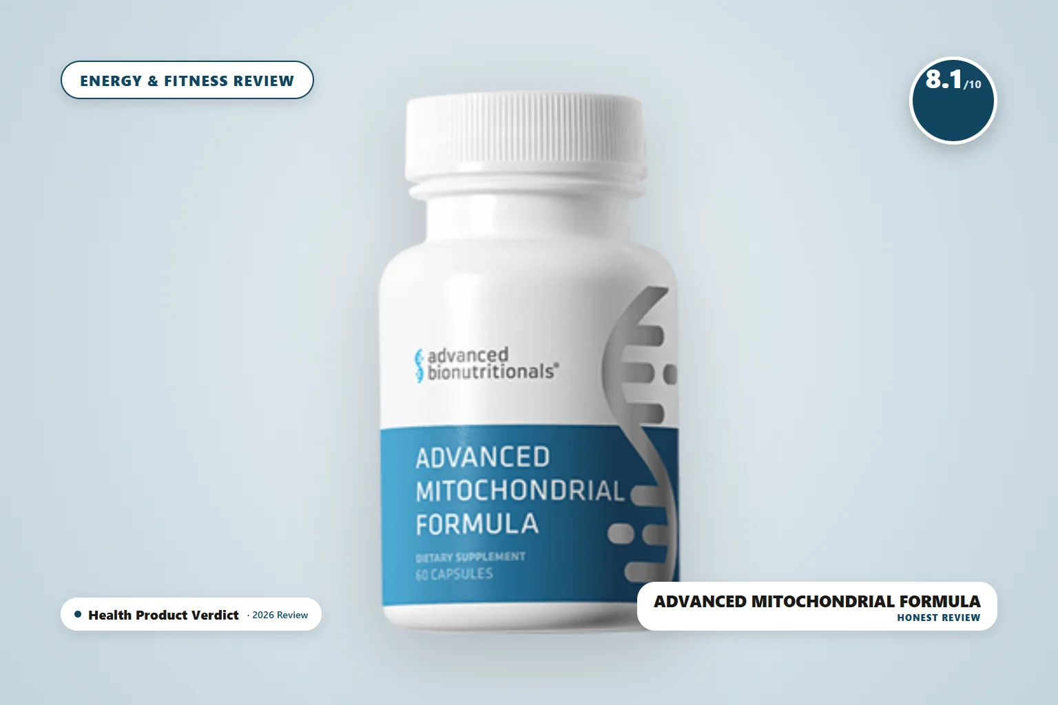 advanced mitochondrial formula review - Advanced Mitochondrial Formula - supplement bottle on light background