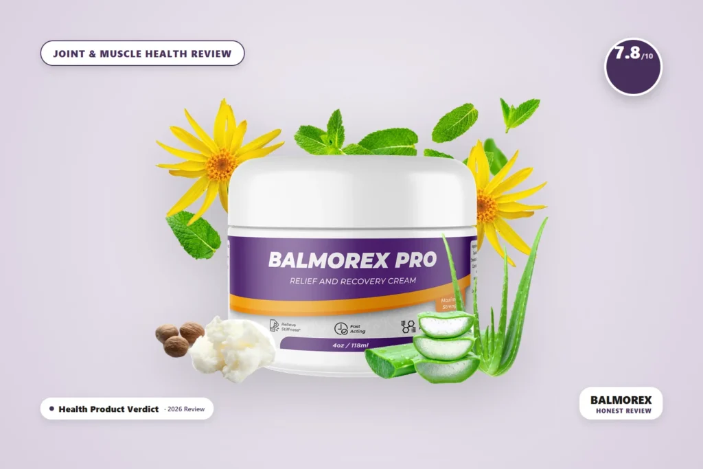 balmorex review - Balmorex - topical joint and muscle relief balm jar on purple background