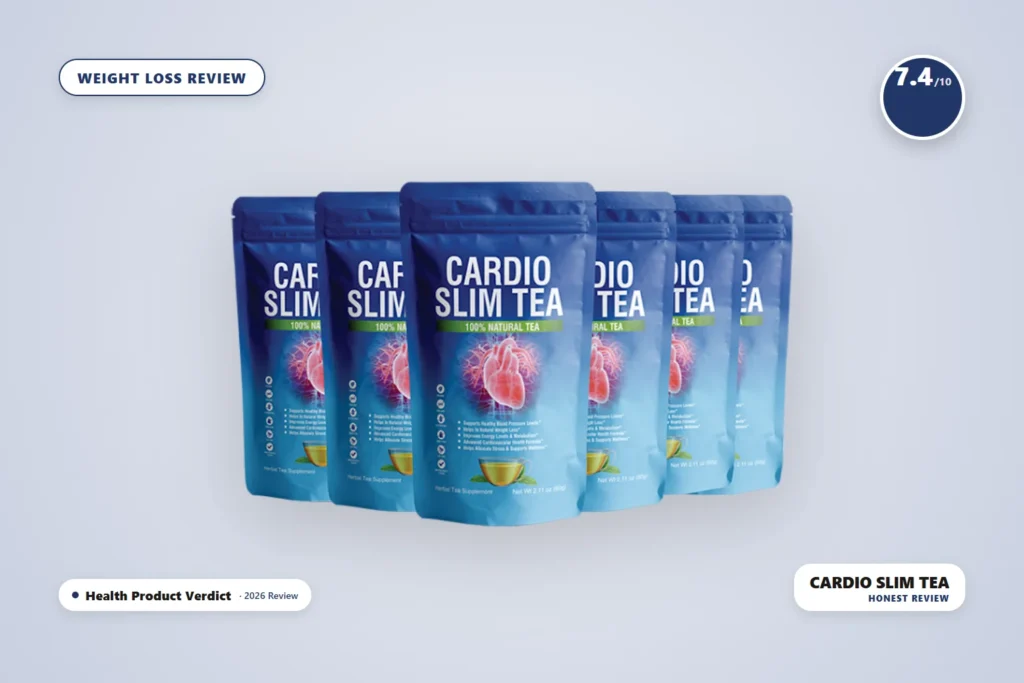 Cardio Slim Tea reviews - Cardio Slim Tea - blue pouches of herbal tea for blood pressure and weight loss