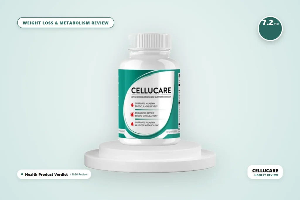cellucare review - CelluCare - bottle of CelluCare blood sugar support supplement