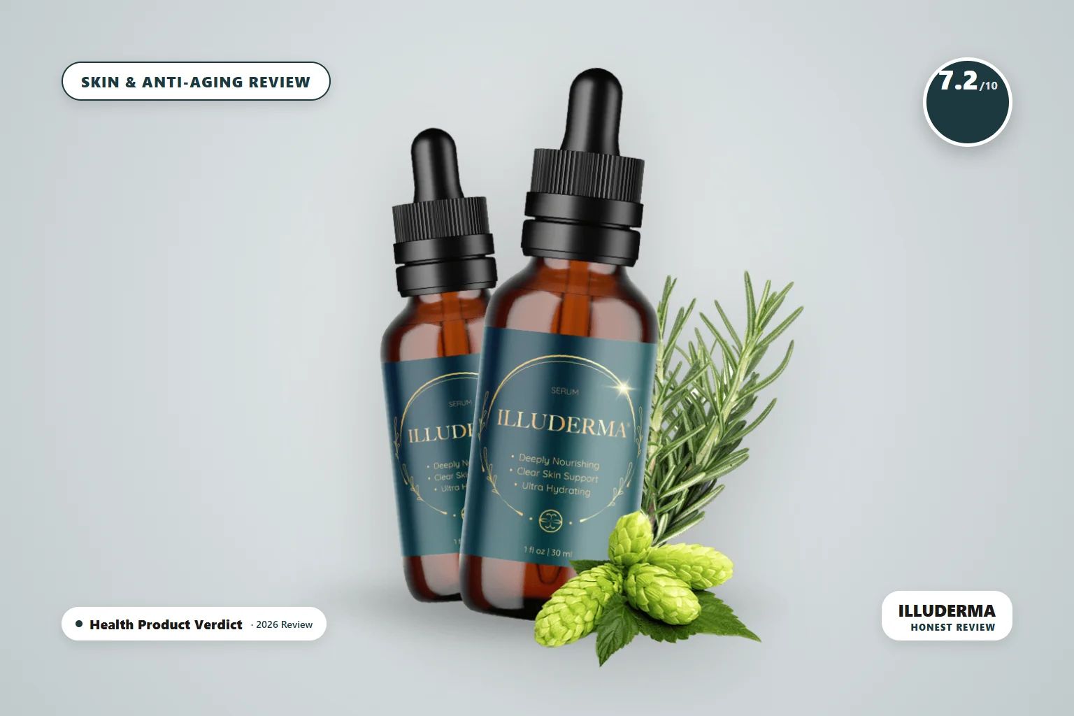 Illuderma topical serum bottle for dark spots and uneven skin tone