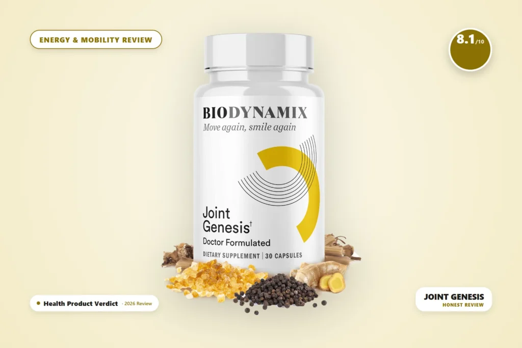Joint Genesis capsule bottle for joint comfort and mobility support