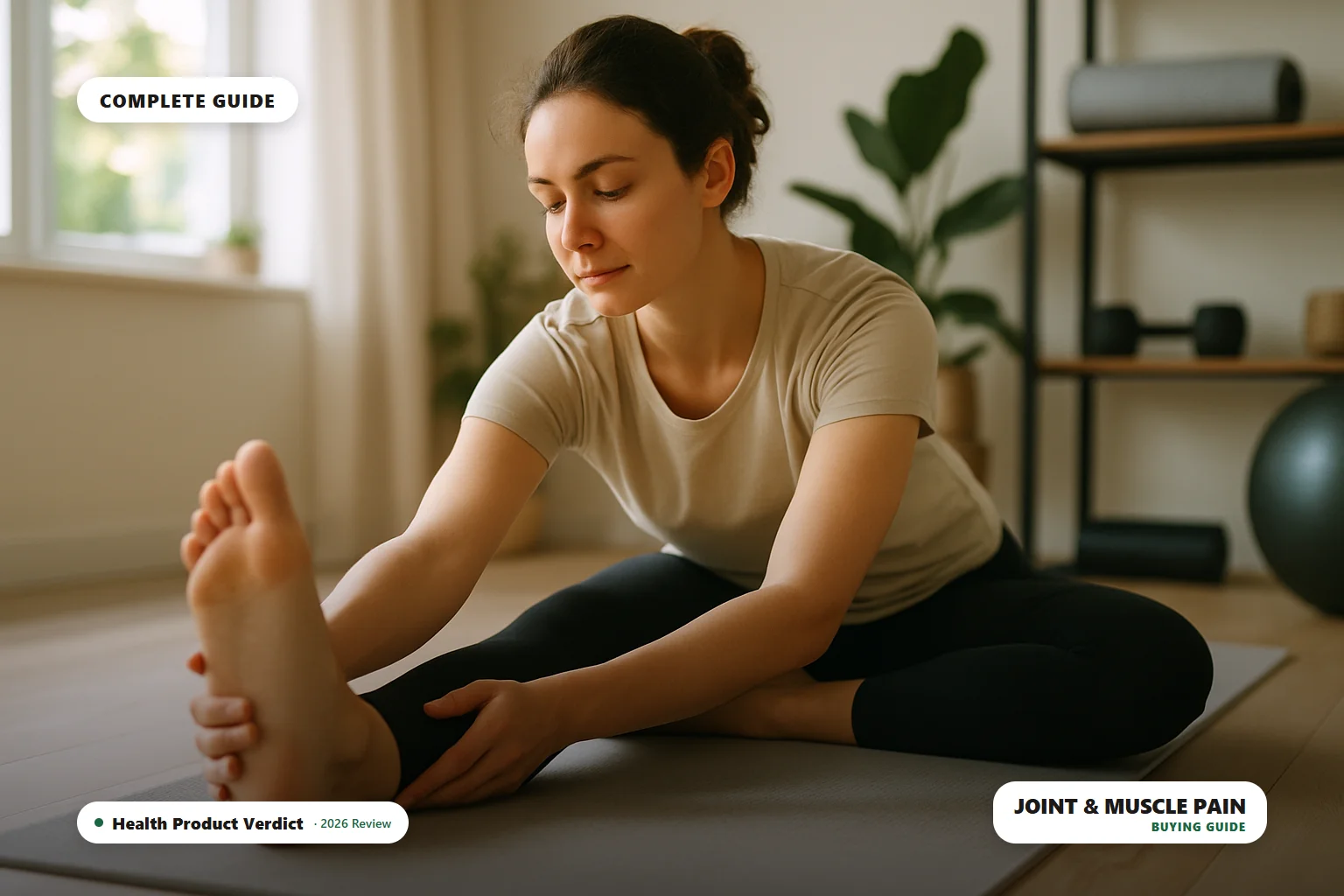 Person stretching to support joint and muscle pain relief