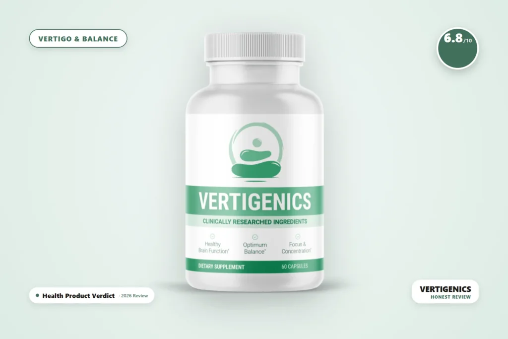 vertigenics review - Vertigenics balance supplement bottle