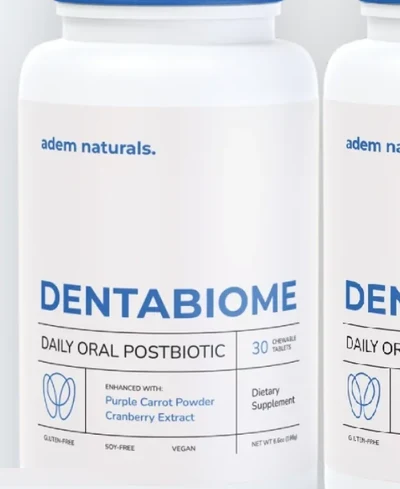DentaBiome oral postbiotic supplement bottles