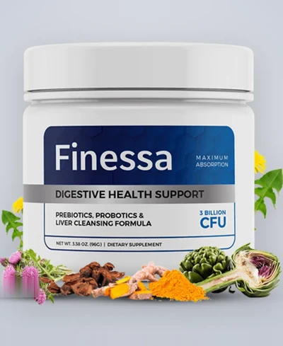 Finessa gut-liver powder jar with botanicals