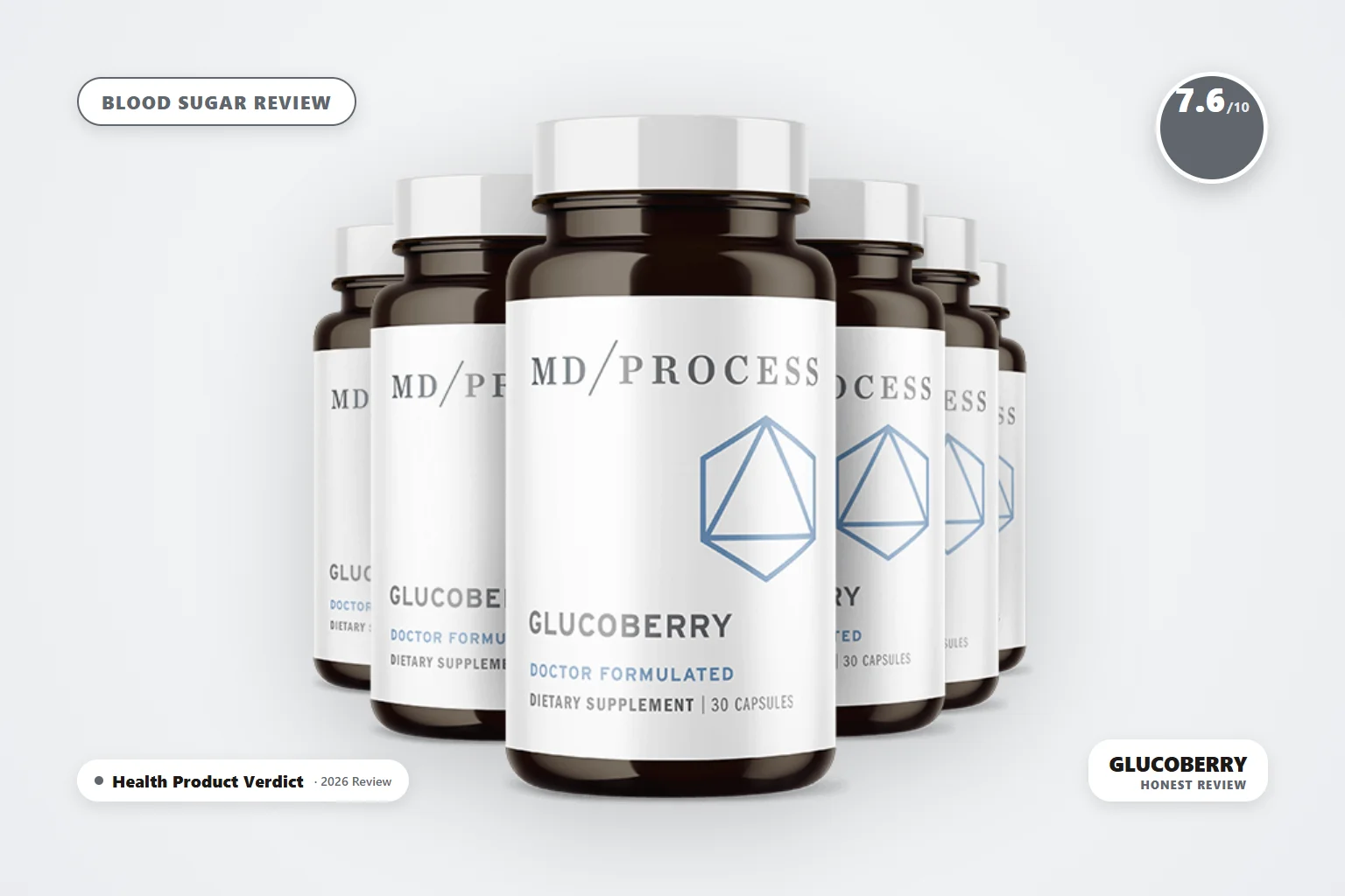 glucoberry review - GlucoBerry - MD Process blood sugar supplement bottles