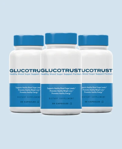 GlucoTrust blood sugar and sleep support capsule bottle