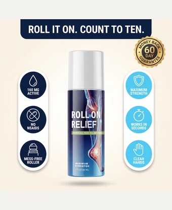 Roll On Relief roll-on topical pain reliever bottle