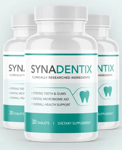 Synadentix oral health supplement bottles